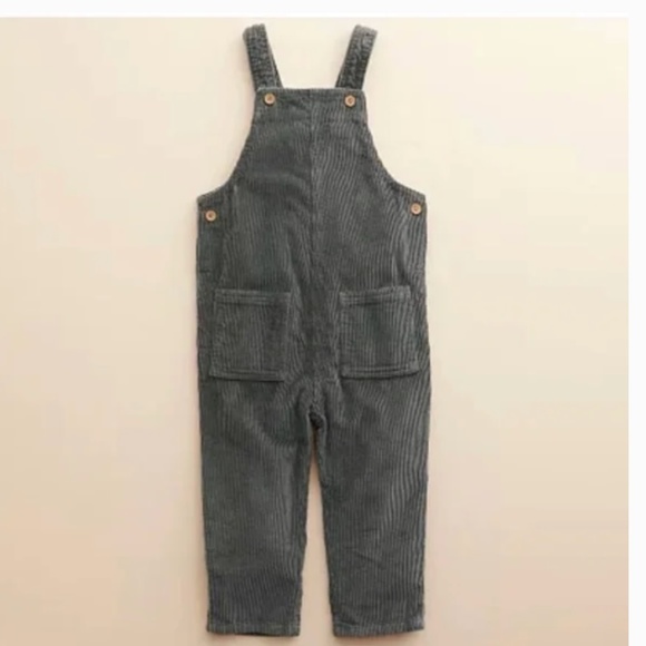 LITTLE CO. by Lauren Conrad Gray Green Corduroy Overalls 5 Boy Girl - Picture 2 of 8